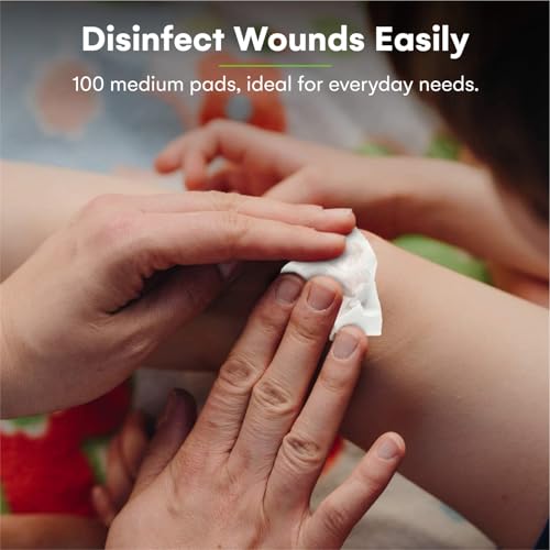 Care Touch 100-Pack Alcohol Wipes - Individually Wrapped Alcohol Prep Pads with 70% Isopropyl - Sterile 2-Ply Antiseptic S...
