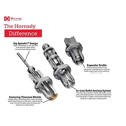 Hornady Custom Grade New Dimension 2-Die Set, 300 BLACKOUT (.308) (546349) - Caliber Specific Reloading Equipment for Handloaders with Full Length Sizer Die, Seating Die, Sure-Loc Rings, & Storage Box