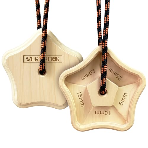 VERTIPEAK Portable Hangboard - 2 Pack Wooden Rock Climbing Fingerboard, Lightweight with 5 Multi-depth Pockets, Finger Str...