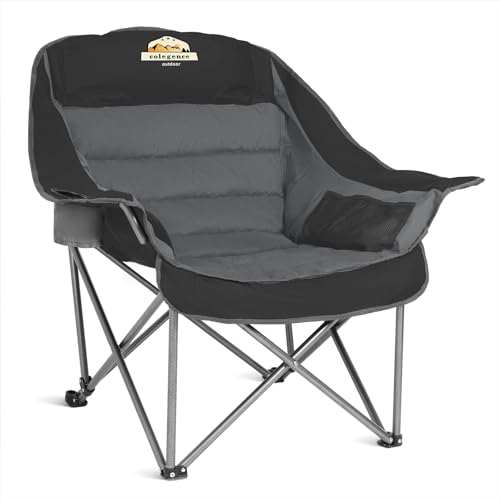 Colegence Oversized XL Padded Camping Chair Wide Heavy Duty Lawn Chairs Support 450 LBS Portable Folding Gaint Camp Chair ...
