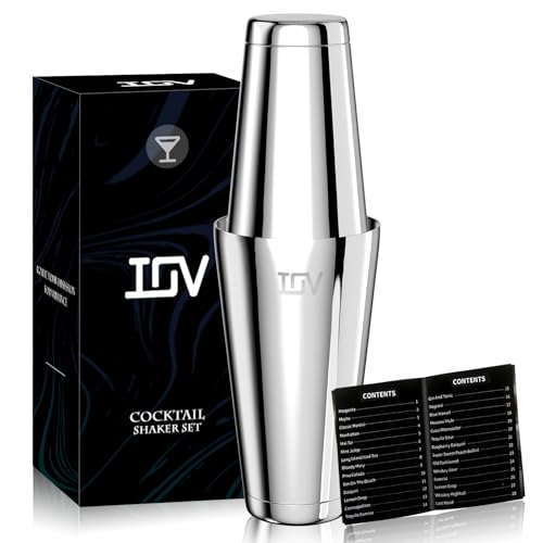 IOV Boston Cocktail Shaker Set, 18oz & 28oz Stainless Steel Weighted Shaker Tins, Metal Martini Drink Mixer for Bartendin...