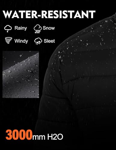 Flygo Mens Puffer Jacket Winter Coats Water Resistant Long Sleeve Zip Up Lightweight Quilted Down Jackets