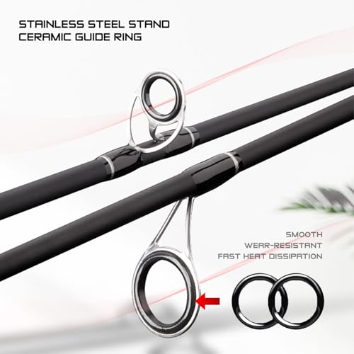SEASIR Grandmaster Fishing Rod, Ultralight Spinning Rod Bait Casting Rod, Medium Baitcaster Rod, 2-Piece, Fuji O, Fast Act...