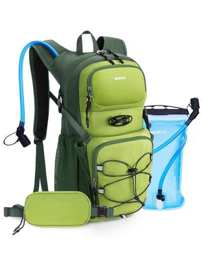 ECOHUB Hydration Backpack for Men Women, 20L Lightweight Hiking Daypack Cycling Backpack with 2L Water Bladder, Insulated ...