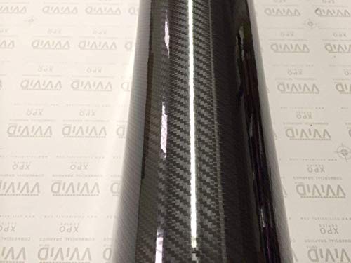 VVIVID Epoxy High Gloss Black Carbon Vinyl Automotive Wrap Film DIY Easy to Install No Mess (1.5ft x 5ft)