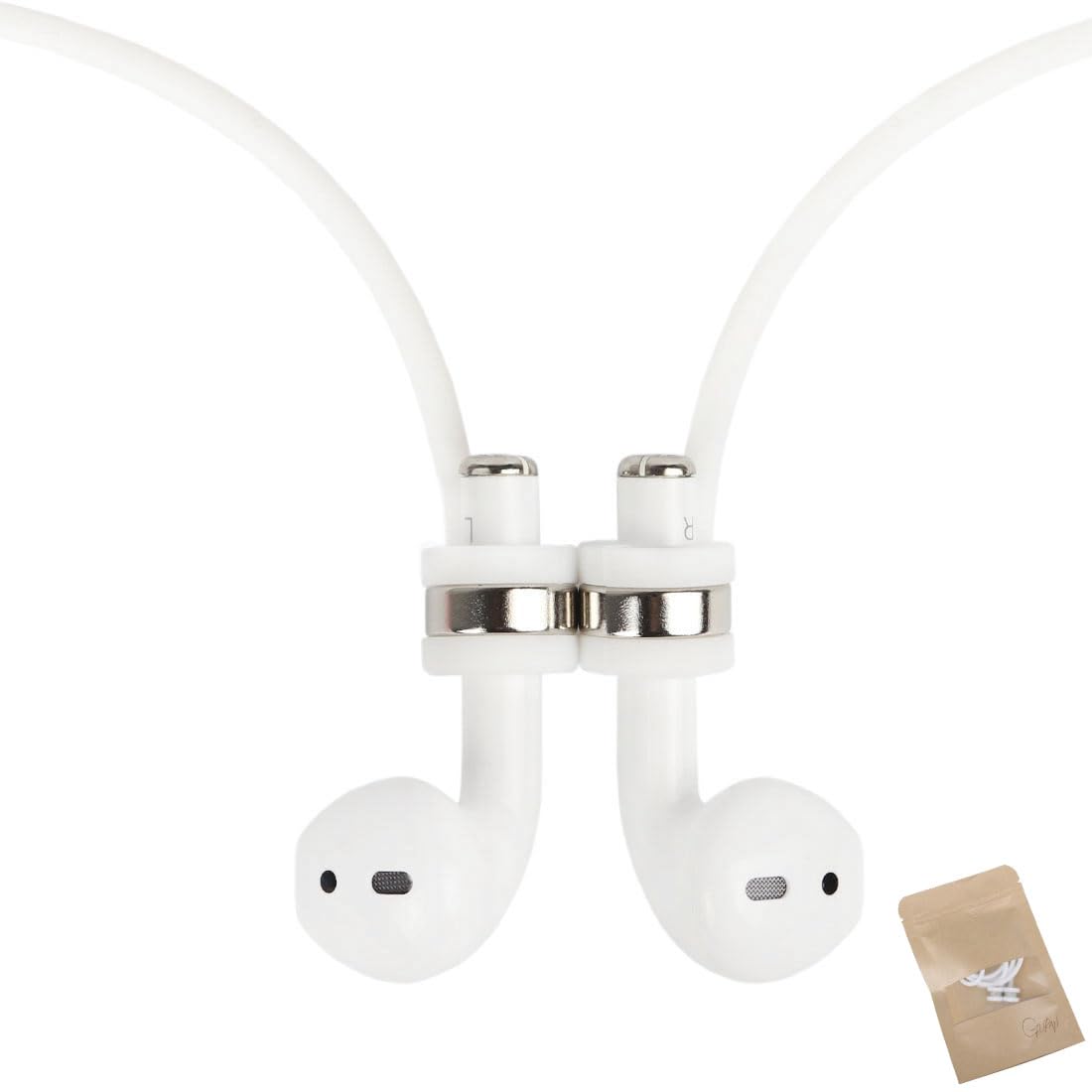 Guran 360° Strong Magnetic earphone Strap Anti-Lost Cord Sports String for Airpods 3rd 2nd Generation Pro 3 2 1(White) -Like New