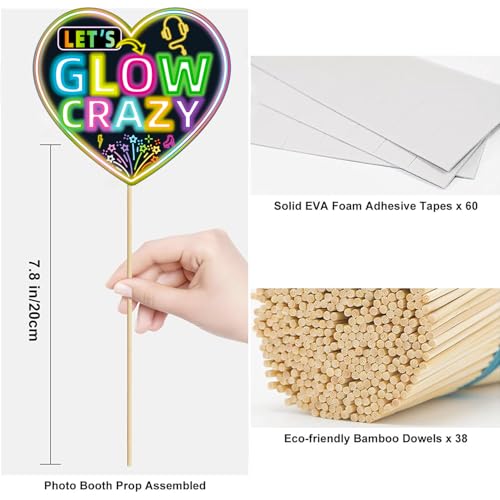 Glow in The Dark Party Supplies Photo Booth Props Neon Party Decorations Photobooth Props Let Glow Party Decorations for B...