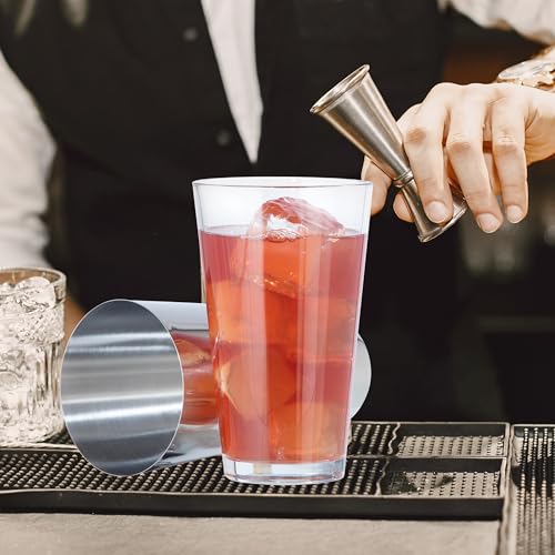 OGGI Boston Cocktail Shaker - Glass/Stainless Steel, 17oz/24oz - Classic Professional Design, Home Bar Boston Style Drink ...