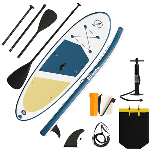 Bifanuo Inflatable Stand Up Paddle Board with SUP Accessories & Backpack. Paddle Boards for Adults. Non-Slip Deck, Wide St...