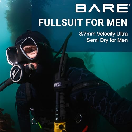 BARE 8/7MM Men's Velocity Ultra Full 2.0 Semi-Dry | Unique Omnired Material Woven into The Torso for Added Warmth | Full S...