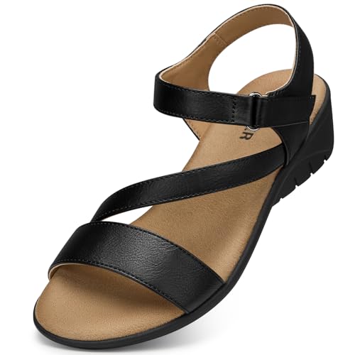 SHIBEVER Dressy Wedge Sandals for Women: Summer Casual Platform Strappy Arch Support Comfortable Walking Womens Wedges San...