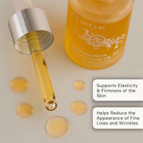 Mount Lai Vitamin C Facial Oil - Goji Berry Face Oil with Rosehip & Sea Buckthorn for Radiant Skin, Dark Spots & Luminous Glow, 30mL