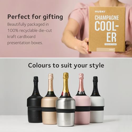 Huski Champagne Chiller | NEW | Award-Winning Iceless Design with Detachable Bottle Stopper | Keeps Wine Cold up to 6 Hour...
