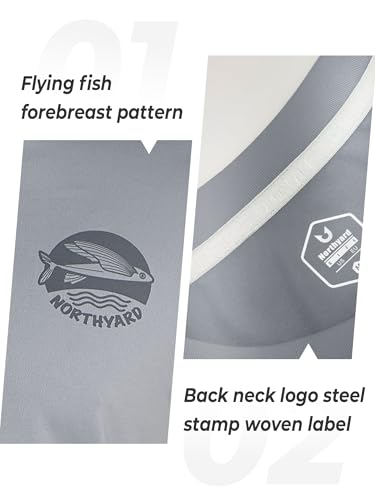 NORTHYARD Mens Swim Shirt Rash Guard UPF 50+ Quick Dry Short Sleeve Fishing Shirts Sun Protection Shirt Beach Water Swimming