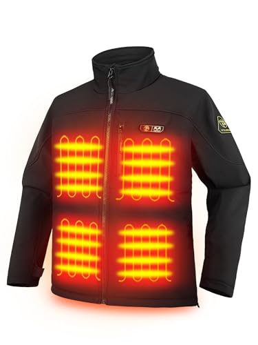 PTAHDUS Men's Heated Jackets 5 Heat Zones Battery Pack Included, with Hand Warmer Pocket