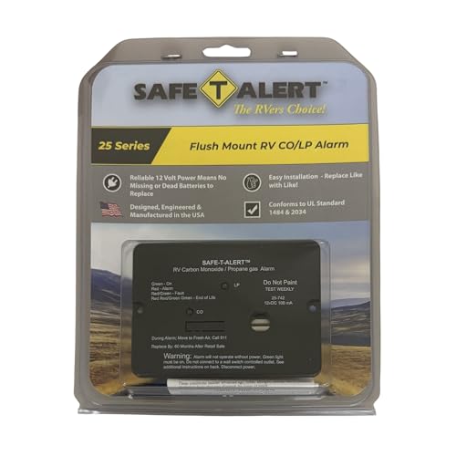 Safe T Alert - Mini Dual LP/CO Alarm - Flush Mount Black - 25-742-BL