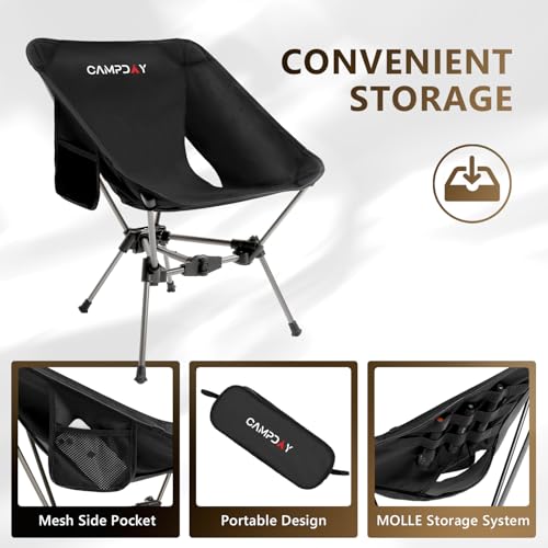 Campday Camping Chair Backpacking Portable Hiking Ultralight Small Lightweight Folding Chair for Outdoor Camp Beach Picnic...