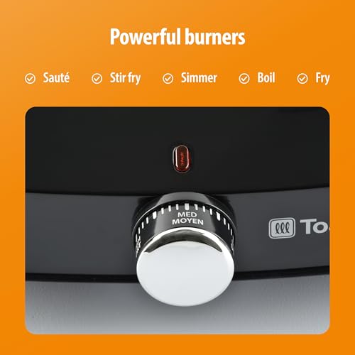 Toastmaster Double Coil Burner - Dual Countertop Burners with Drip Shield for Versatile Cooking - With Variable Heat Contr...