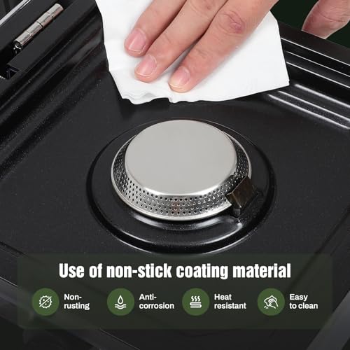 2 Burner Camping Stove with Carrying Bag, 16000 BTU Portable Propane Stove for Camping, Collapsible camping stove with two...