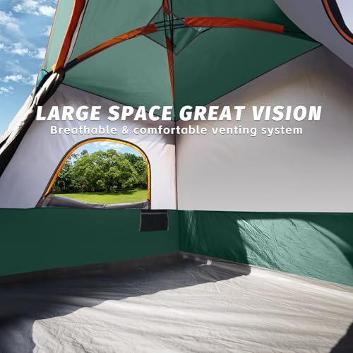 UNP 2/4/6/8 Person Tent, Portable Cabin Tent, Camping Tent 4-Person Easy Set Up, Waterproof with Top Rainfly for Outdoor C...