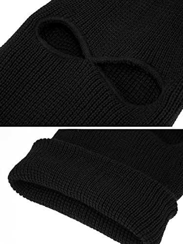 HESTYA 2 Holes Ski Masks Winter Balaclava Knitted Full Face Cover Mask Beanie Hat for Men Women Cold Weather Outdoor Sports