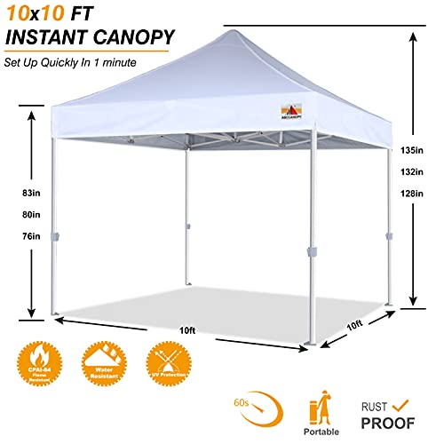 ABCCANOPY Commercial Pop Up Canopy Tent 10x10 Premium-Series, White
