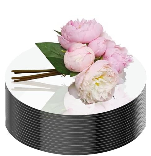 16Pack Round Mirror Plates for Centerpieces Tables, 6inch Mirror Trays Circle Mirror Plates for Tables Decoration, Circula...
