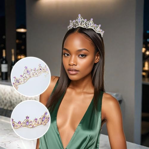 Crystal Crown for Women Girls Elegant Princess Headband Sparkling Rhinestones Queen Tiara for Weddings Birthday Parties Pr...
