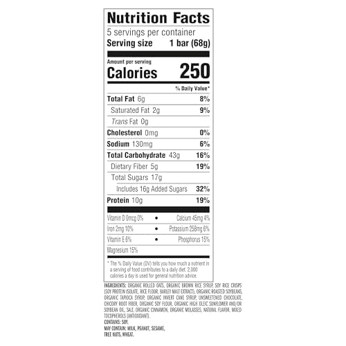 CLIF BAR - Energy Protein Bars - Chocolate Chip - Made with Organic Oats - Energy Bars - Non-GMO - (5 Pack)