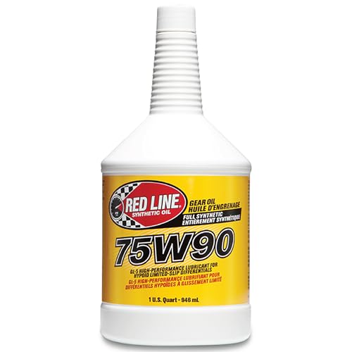 Red Line 57904 75W90 GL-5 Synthetic Gear Oil for Hypoid Limited Slip Differentials - 1 Quart