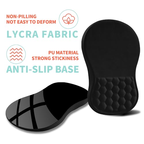 Kuosgm Ergonomic Mouse Pad Wrist Support with Memory Foam Massage Bulge, Carpal Tunnel Pain Relief Mousepad Wrist Rest for...
