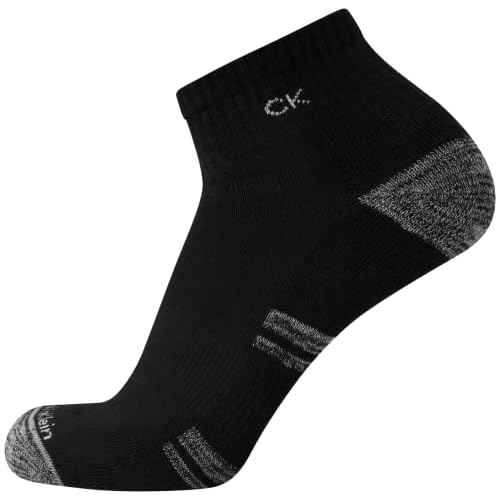 Calvin Klein Mens Quarter Socks - 12 Pack Breathable Soft Cushioned Quarter Cut Athletic Ankle Socks for Men