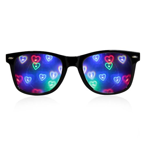 Ultimate Diffraction Glasses - 3D Rainbow Heart Effect - Great Edm, Concert, and Rave Accessory