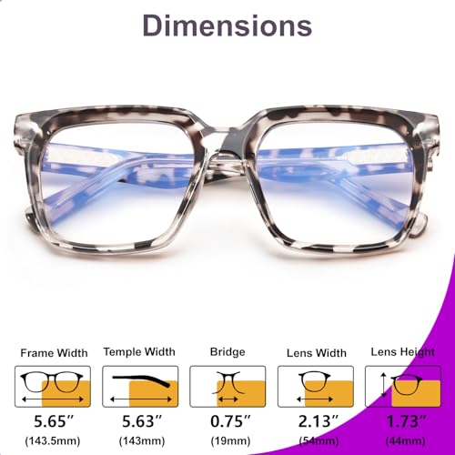 VISOONE Rectangle TR90 Blue Light Blocking Glasses Computer Eyewear with Preppy Look for Women and Men Cougar