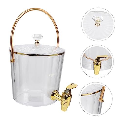 Ciieeo Portable Drink Dispenser with Faucet 7.87 Inch Clear Beverage Container for Parties Home Outdoor Use Water and Juic...