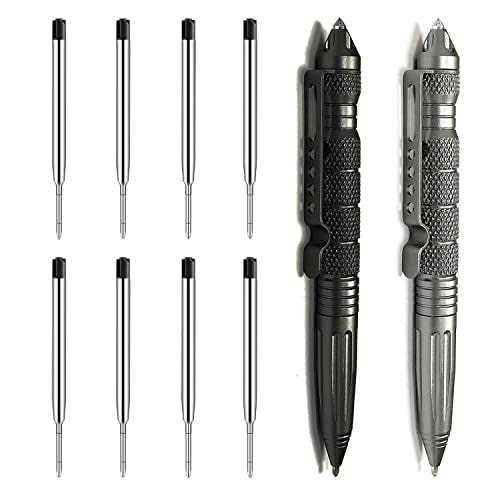 Origin-Joy 2 Pack Tungsten Steel Military Tactical Pen Set, Multifunctional EDC Self Defense Pen With 8 Ballpoint Refills...