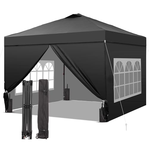 GDY 12x12 Pop Up Canopy Tent with 4 Sidewalls, Easy Set up with One Push Lift Gazebo with Wheel Bag and4 Sandbags,Carpas f...