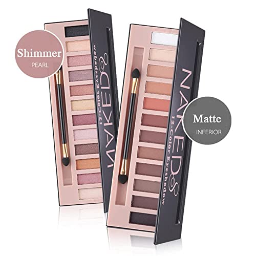 BestLand 2 Pack 12 Colors Makeup Nude Colors Eyeshadow Palette Natural Nude Matte Shimmer Glitter Pigment Eye Shadow Palle...