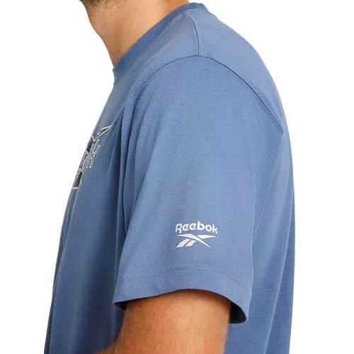 Reebok Mens Daybreak Crewneck T-Shirt, Standard Fit, Lightweight Cotton-Poly Jersey Fabric