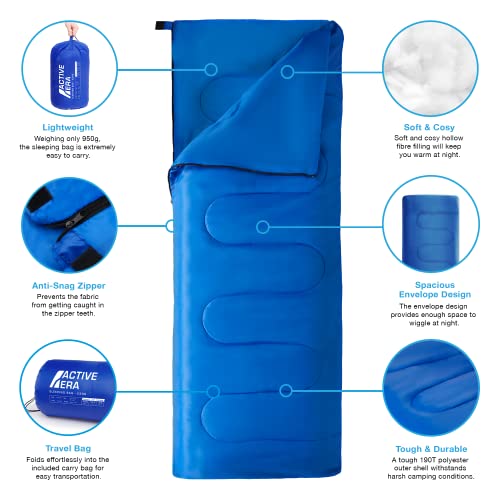 Active Era Ultra Lightweight Sleeping Bag Indoor & Outdoor - Compact, Ultralight Sleeping Bag for Warm Weather - Camping S...