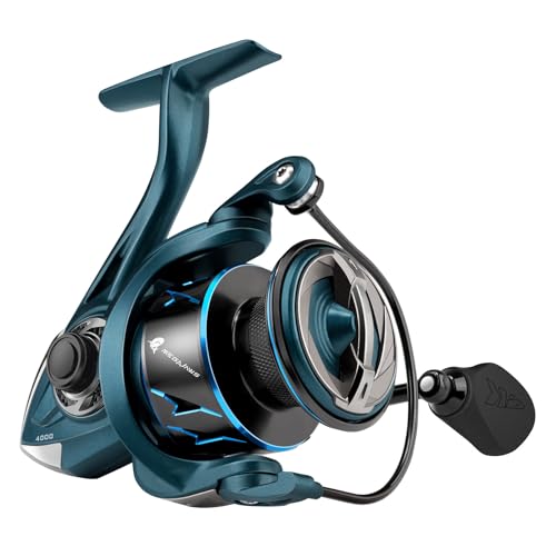 KastKing MegaJaws Spinning Reel, Size 4000, 5.2:1 Gear Ratio, Pelagic Blue, KastKing Perigee II Fishing Rods, Spinning Rod...
