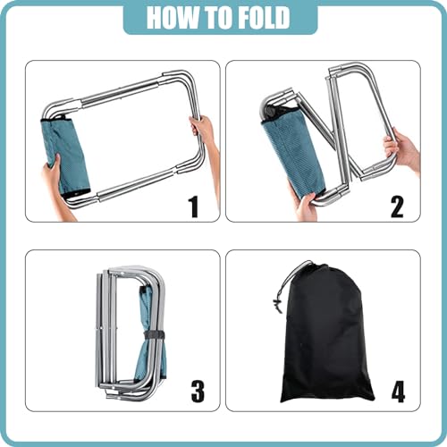 XHKDSYMC 16 Inch Tall Portable Folding Camping Stool - Aluminum Alloy Lightweight Seat With Carry Bag for Fishing, Outdoor...
