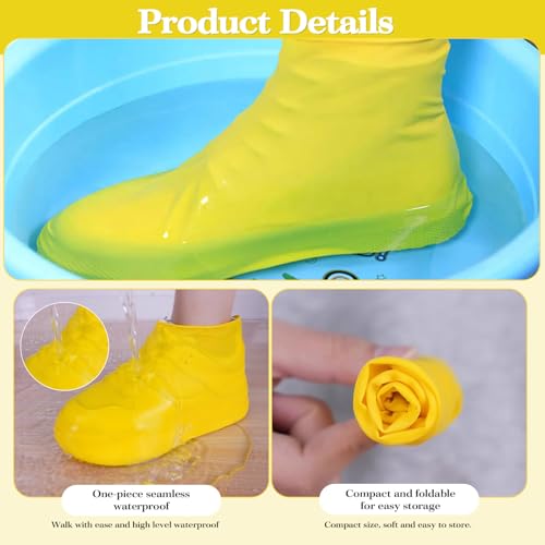 Waterproof Shoe Covers,Reusable Rain Boot Covers,Non-Slip Shoe Protector Overshoes Sand Control with Stretch Fit and Anti ...