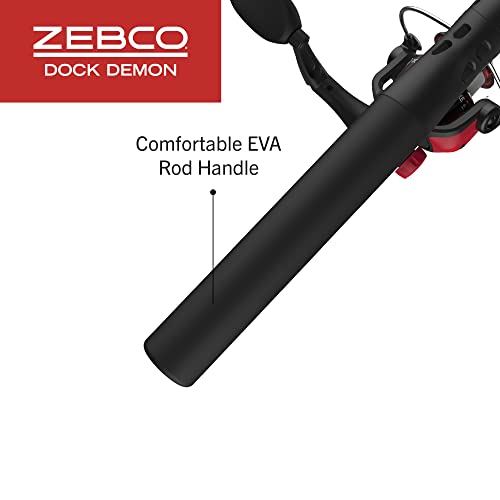 Zebco Dock Demon Spinning Reel or Spincast Reel and Fishing Rod Combo, 30-Inch Durable Fiberglass Rod, QuickSet Anti-Rever...