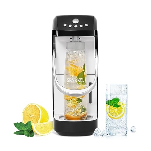 Spärkel Beverage System | Black Sparkling Water Maker | No CO2 Tank Needed | Carbonated Water Machine that Uses Fresh, Nat...