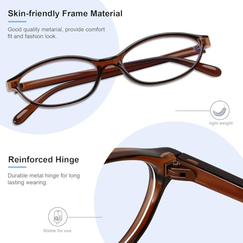 YMRFW Oval Blue Light Blocking Glasses for Women Retro 90s Cat Eye Frame Glasses Computer TV Eyeglasses Anti Eyestrain