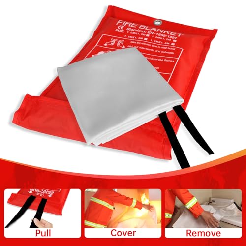 Demiwise Fire Blankets for Home and Kitchen,8-Pack 40"x40" Emergency Fire Safety Blankets for People House Car Office Ware...