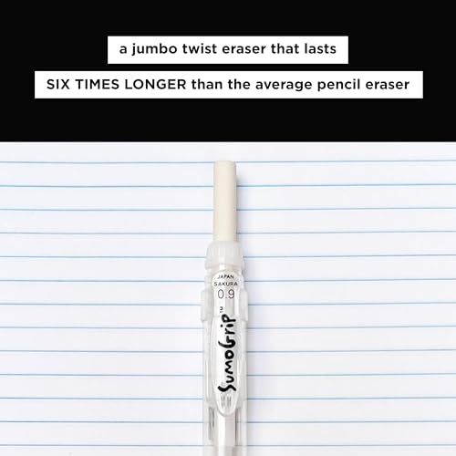 SAKURA 50280 SumoGrip 0.9-mm Pencil with Eraser, Clear
