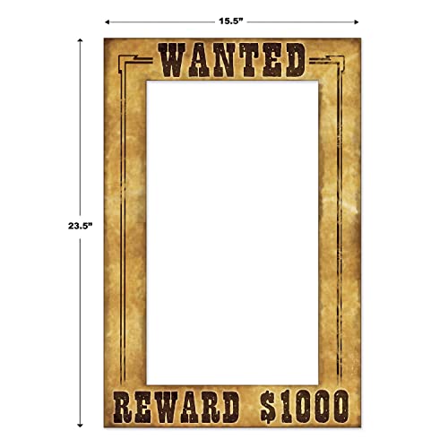 Beistle Western Wanted Photo Fun Frames – 2 Pack Lightweight Cardstock Paper Picture Booth Prop for Wild West, Cowboy, Rod...