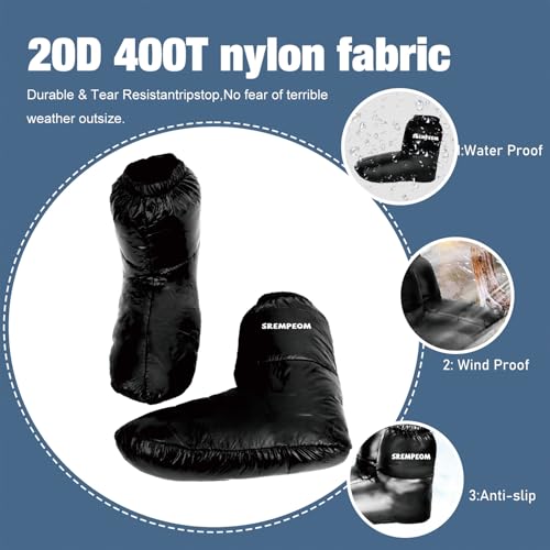 [Upgraded] Ultralight Winter Camping Booties Warm Socks Sleeping Sock for Men & Women,Water-Resistant Warm Soft Cozy for C...